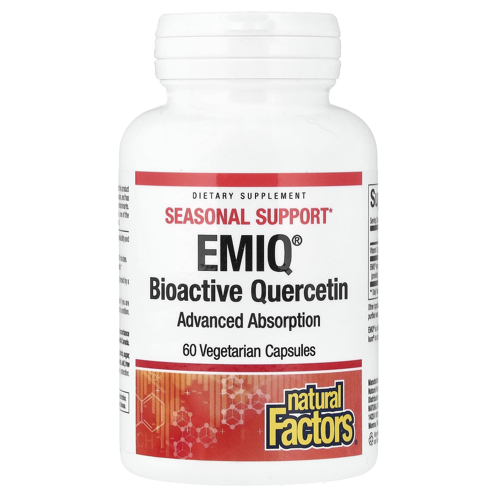 Кверцетин Natural Factors EMIQ® Bioactive, 60 растительных капсул