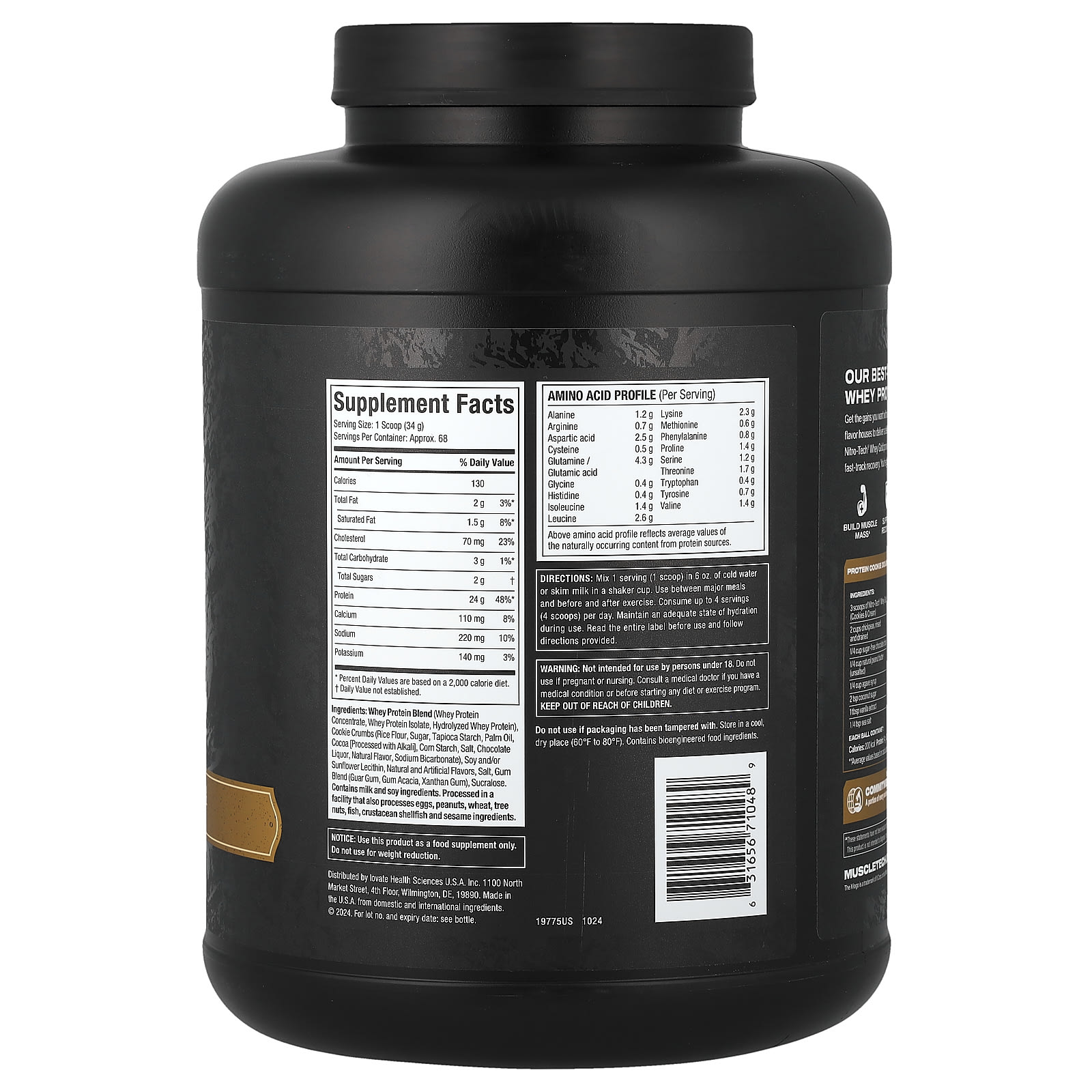 Печенье MuscleTech Nitro-Tech™ Whey Gold and Cream, 2.28 кг — фото 2