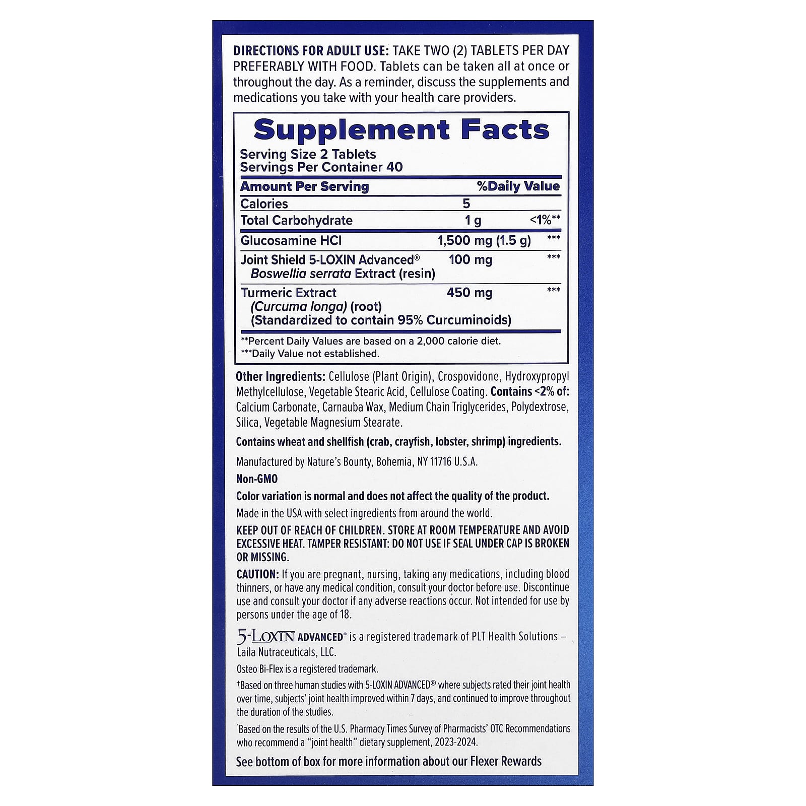 Куркума Osteo Bi-Flex Joint Health Triple Strength 80 Coated Tablets, таблетки — фото 3