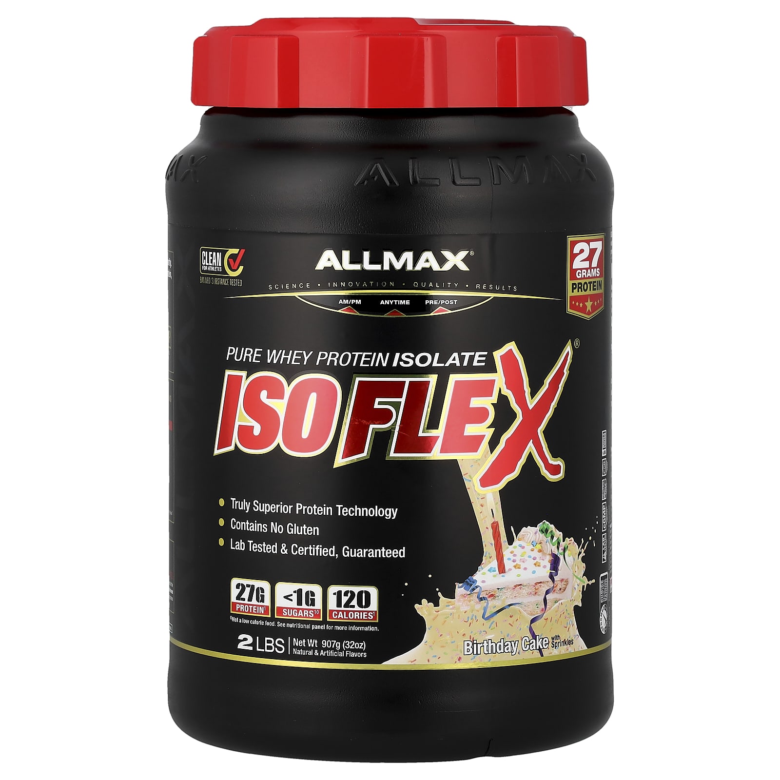 Сывороточный протеин ALLMAX ISOFLEX® Pure Isolate Birthday Cake with Sprinkles, 907 г