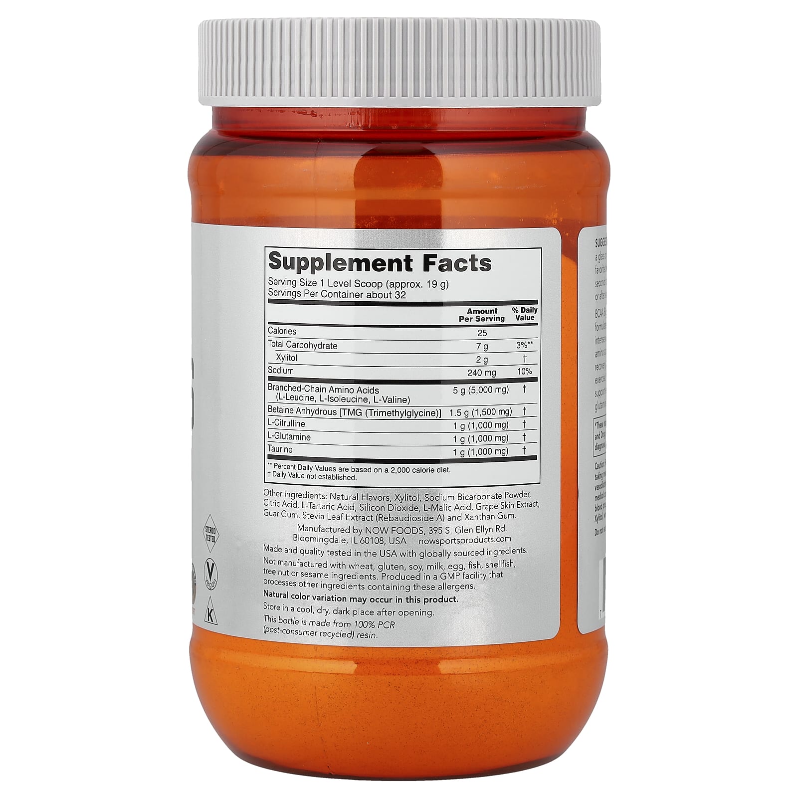 BCAA NOW Foods Sports Big 6, вкус Grape, 600 г — фото 2
