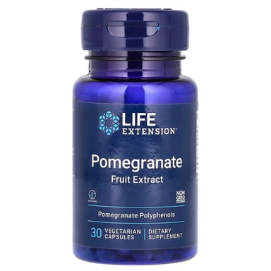 Гранат Life Extension, вкус Pomegranate Fruit Extract, 30 растительных капсул
