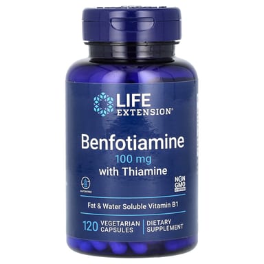 Бенфотиамин Life Extension with Thiamine, 100 мг, 120 растительных капсул