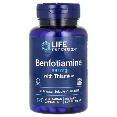 Фото товара: Бенфотиамин Life Extension with Thiamine, 100 мг, 120 растительных капсул