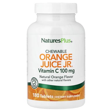 Витамин C NaturesPlus Chewable Orange Juice Jr®, вкус Natural Orange, 180 таблеток
