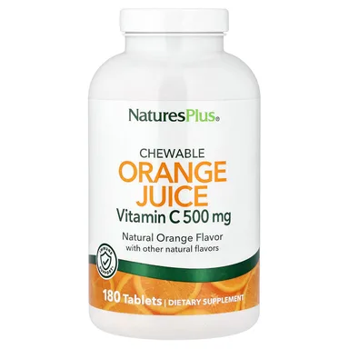 Фото товара: Витамин C NaturesPlus Chewable Orange Juice, вкус «натуральный апельсин», 180 таблеток