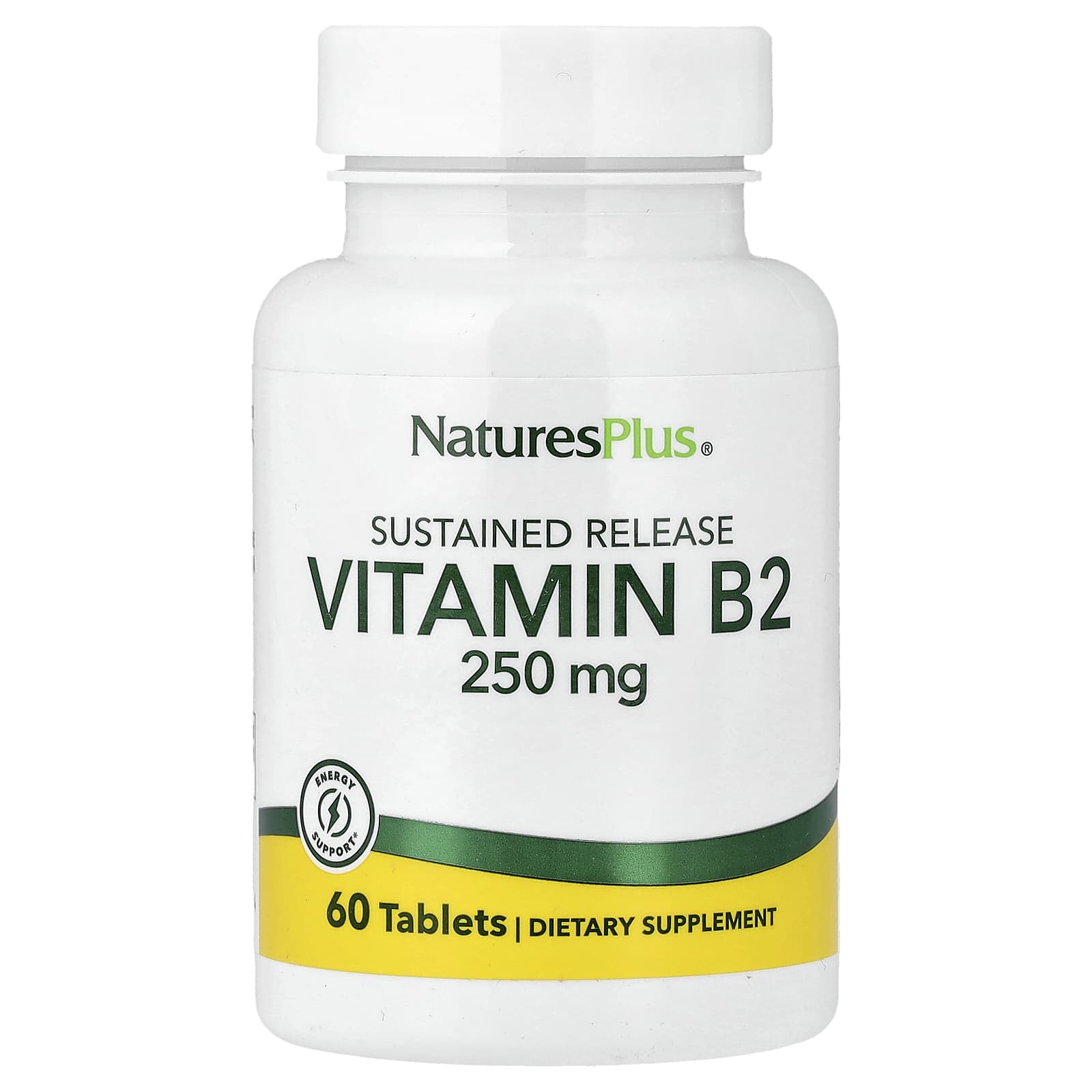 Витамин B2 NaturesPlus, пролонгированное высвобождение, 250 мг, 60 таблеток