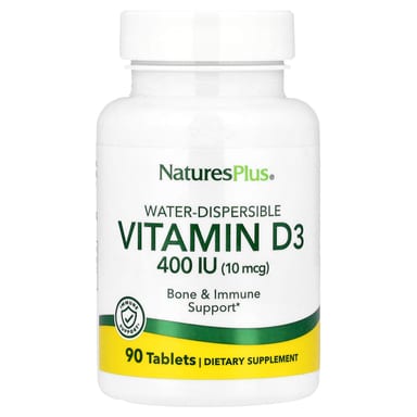 Витамин D3 NaturesPlus Water-Dispersible, 10 мкг (400 МЕ), 90 таблеток