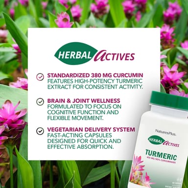 Куркума NaturesPlus Herbal Actives, 400 мг, 60 капсул
