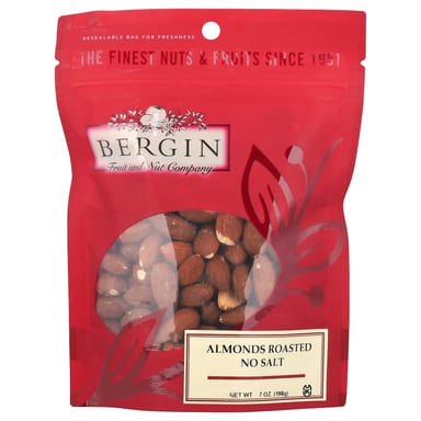 Миндаль жареный, без соли, 198 г (7 oz) Bergin Fruit and Nut Company
