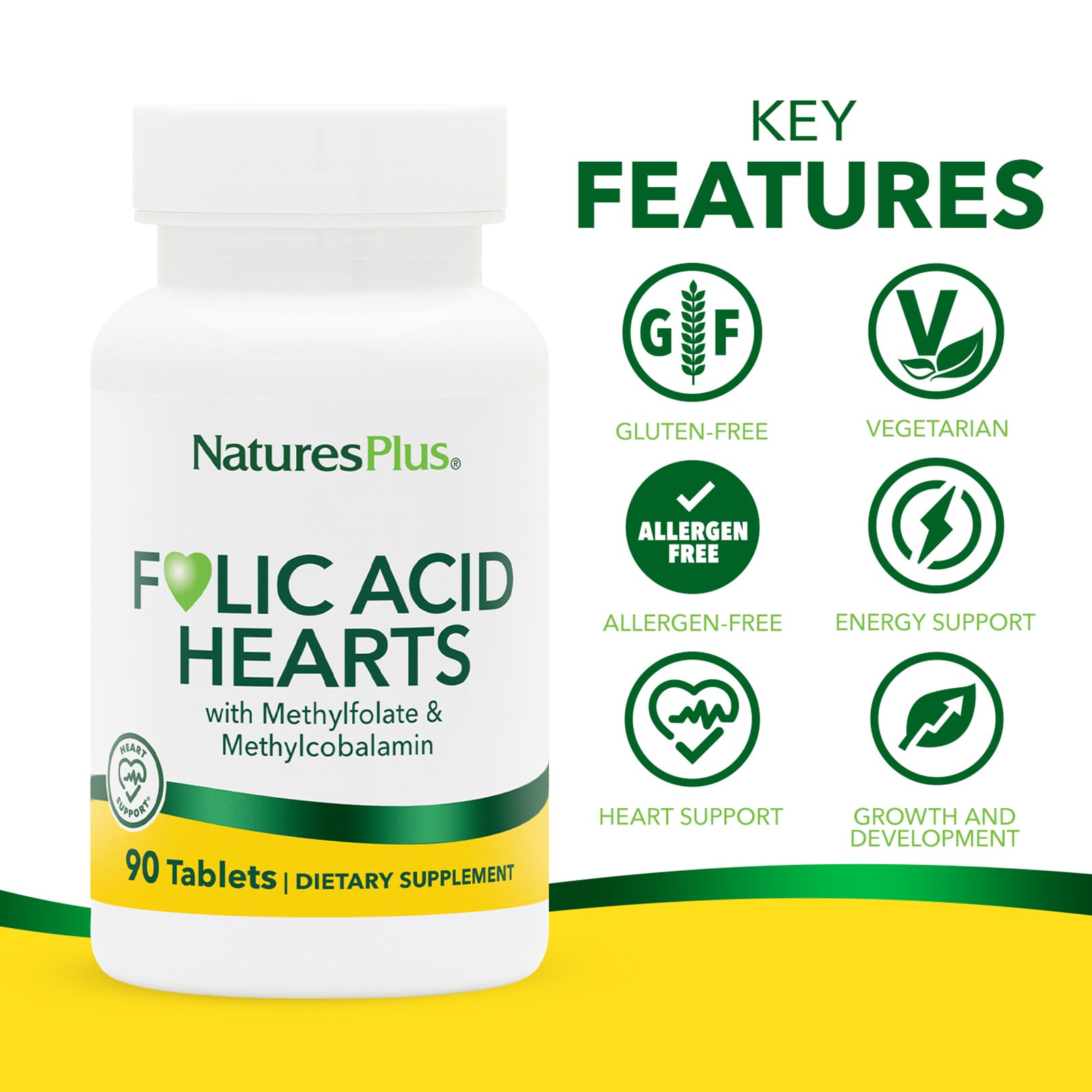 Фолиевая кислота NaturesPlus Hearts, 90 таблеток — фото 3