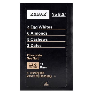 Протеиновый батончик RXBAR, вкус Chocolate Sea Salt, 52 г, 12 шт.