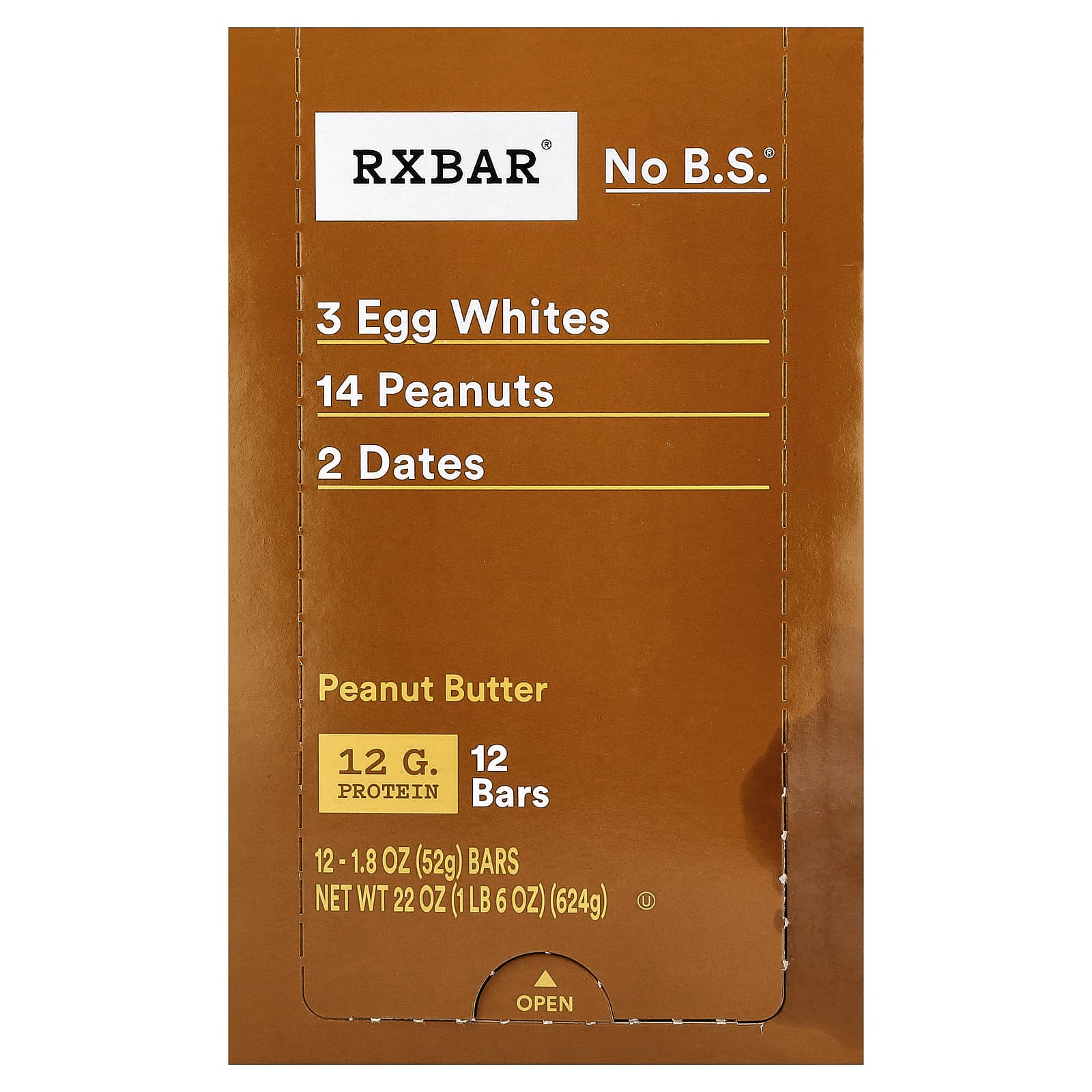 Арахисовая паста RXBAR Protein Bar, 52 г, 12 шт., батончик — фото 3