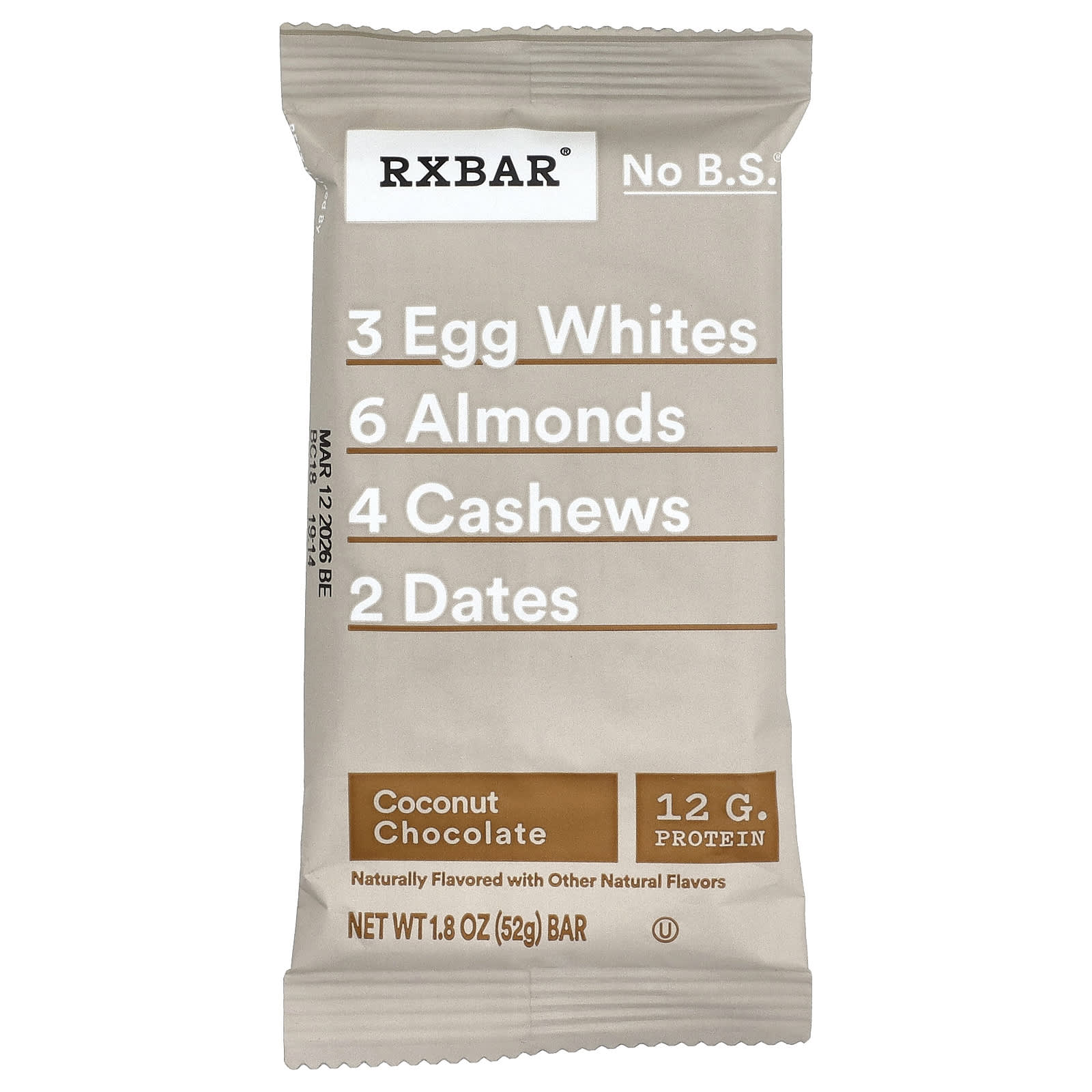 Протеиновый батончик RXBAR, вкус Coconut Chocolate, 52 г, 12 шт.