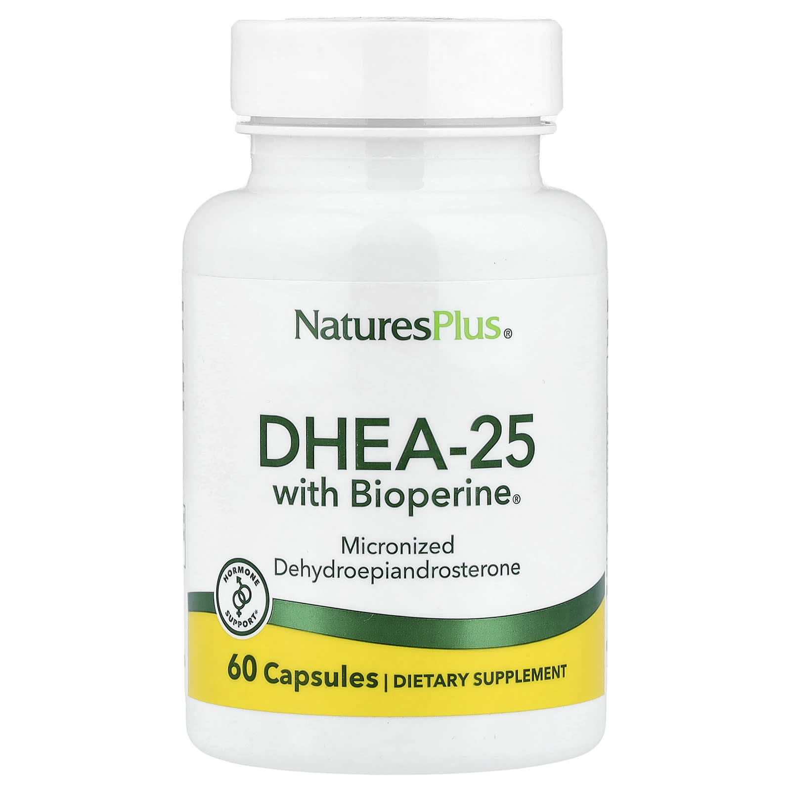 DHEA NaturesPlus -25 with Bioperine®, 60 капсул
