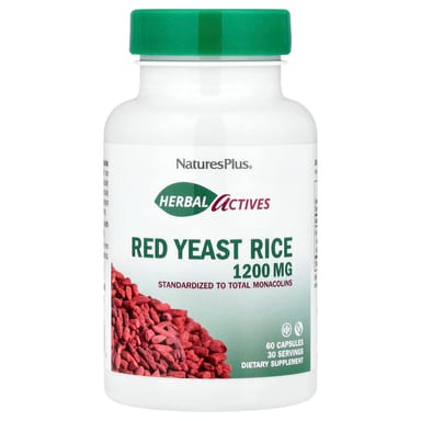 Рис NaturesPlus Herbal Actives Red Yeast, 600 мг, 60 капсул