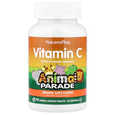 Витамин C NaturesPlus Animal Parade®, вкус Orange Juice, 90 жевательных таблеток в форме животных
