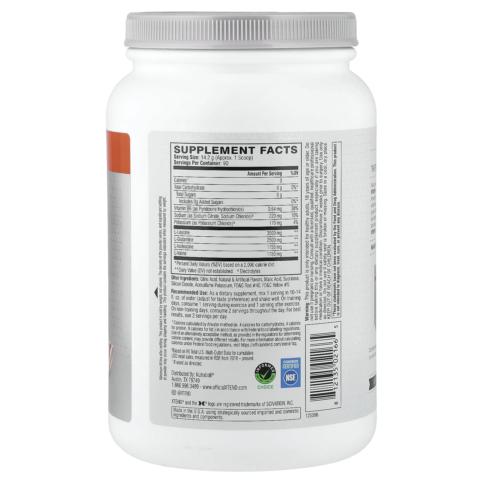 BCAA XTEND, вкус Italian Blood Orange, 7 г, 1.28 кг — фото 2