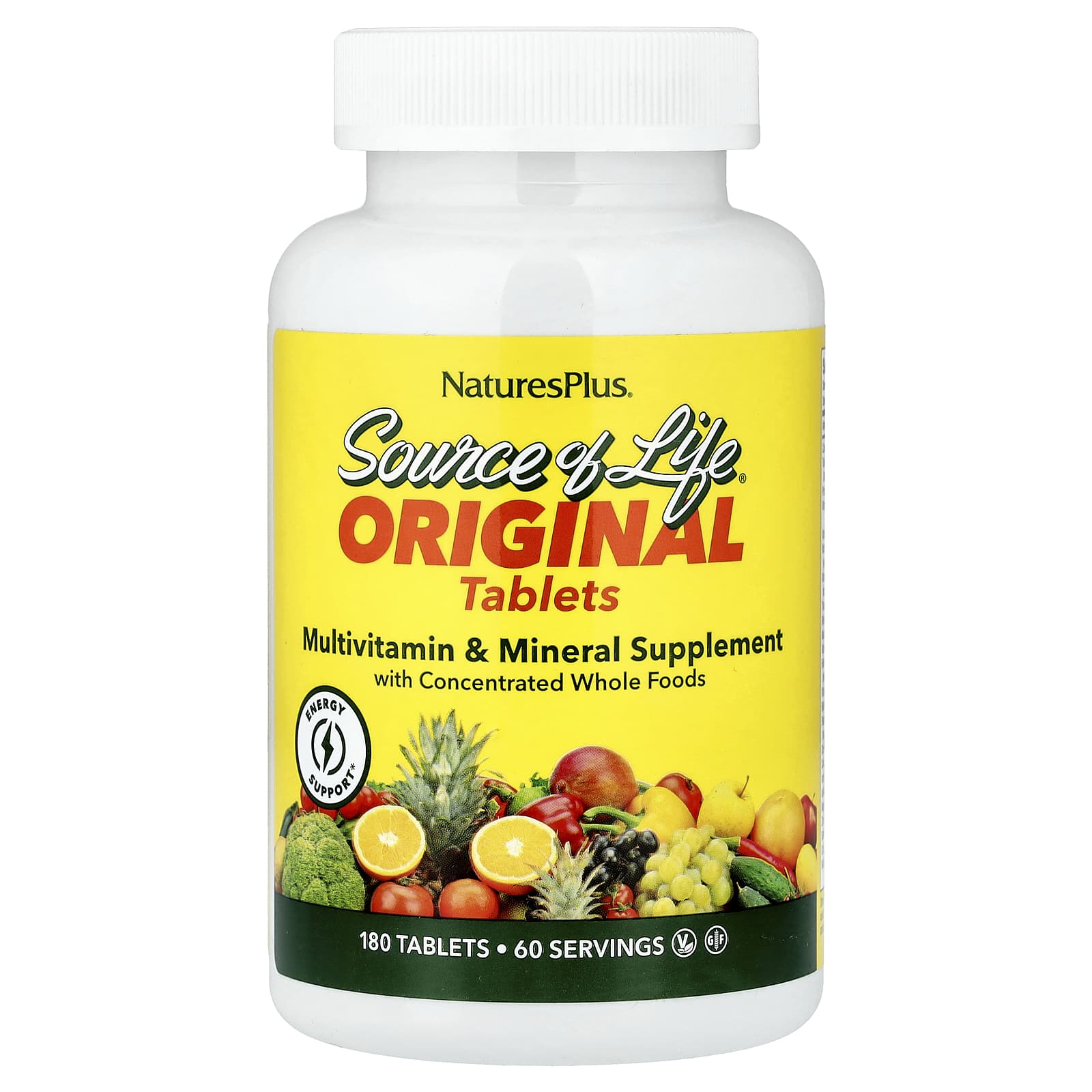 Мультивитаминно-минеральный комплекс NaturesPlus Source of Life® Original Tablets Supplement, 180 таблеток