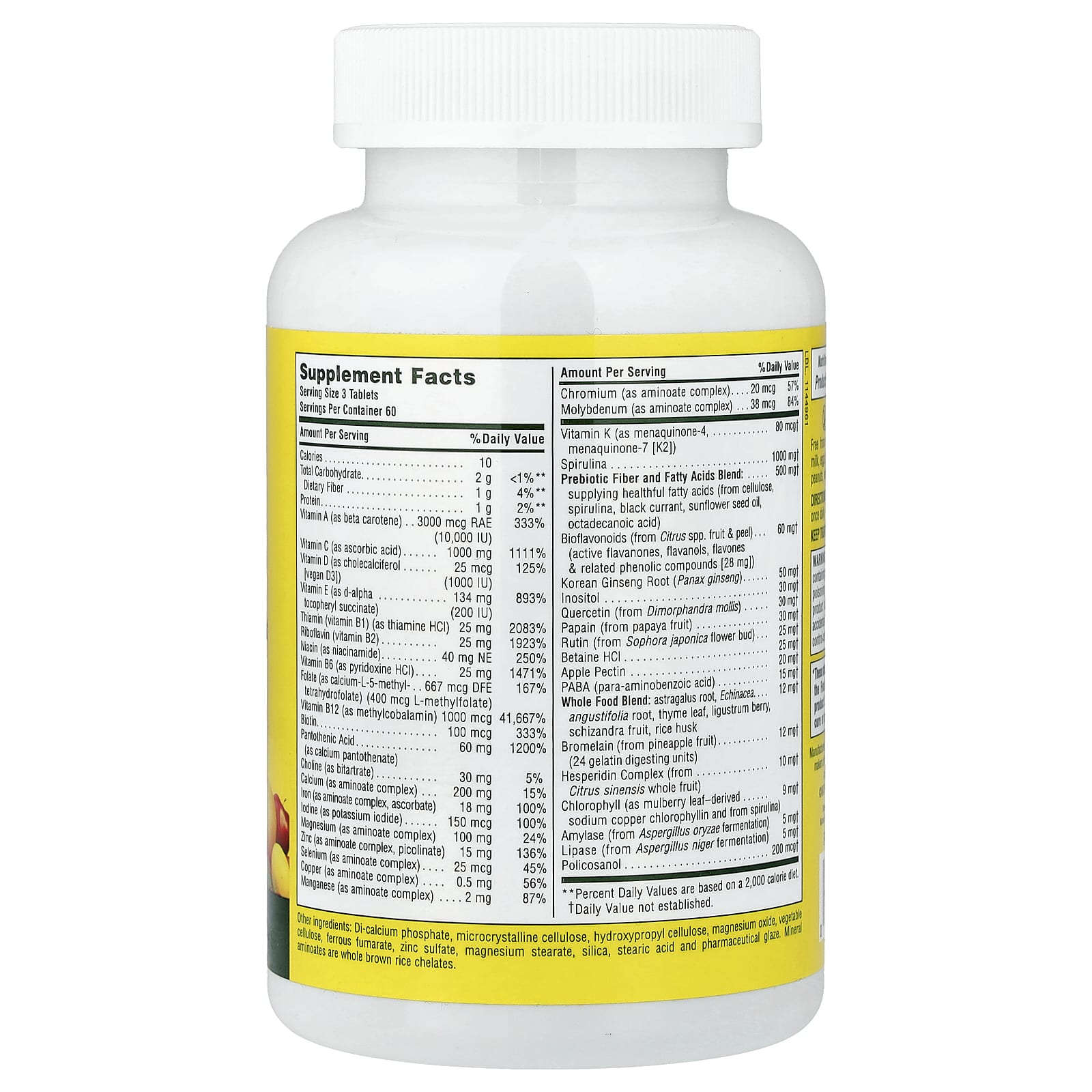 Мультивитаминно-минеральный комплекс NaturesPlus Source of Life® Original Tablets Supplement, 180 таблеток — фото 2