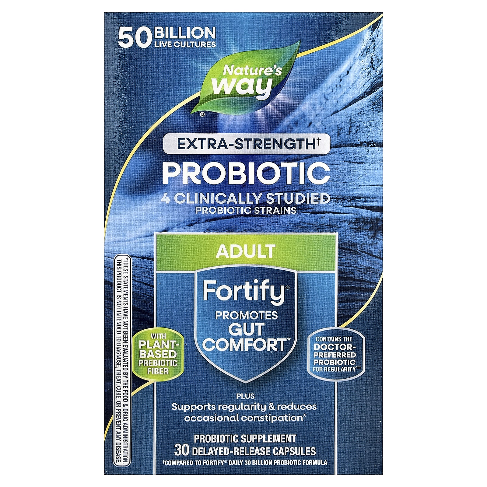 Пробиотик Nature's Way Fortify® Adult 30 Delayed Release Capsules, оттенок 50 Billion, капсулы — фото 2