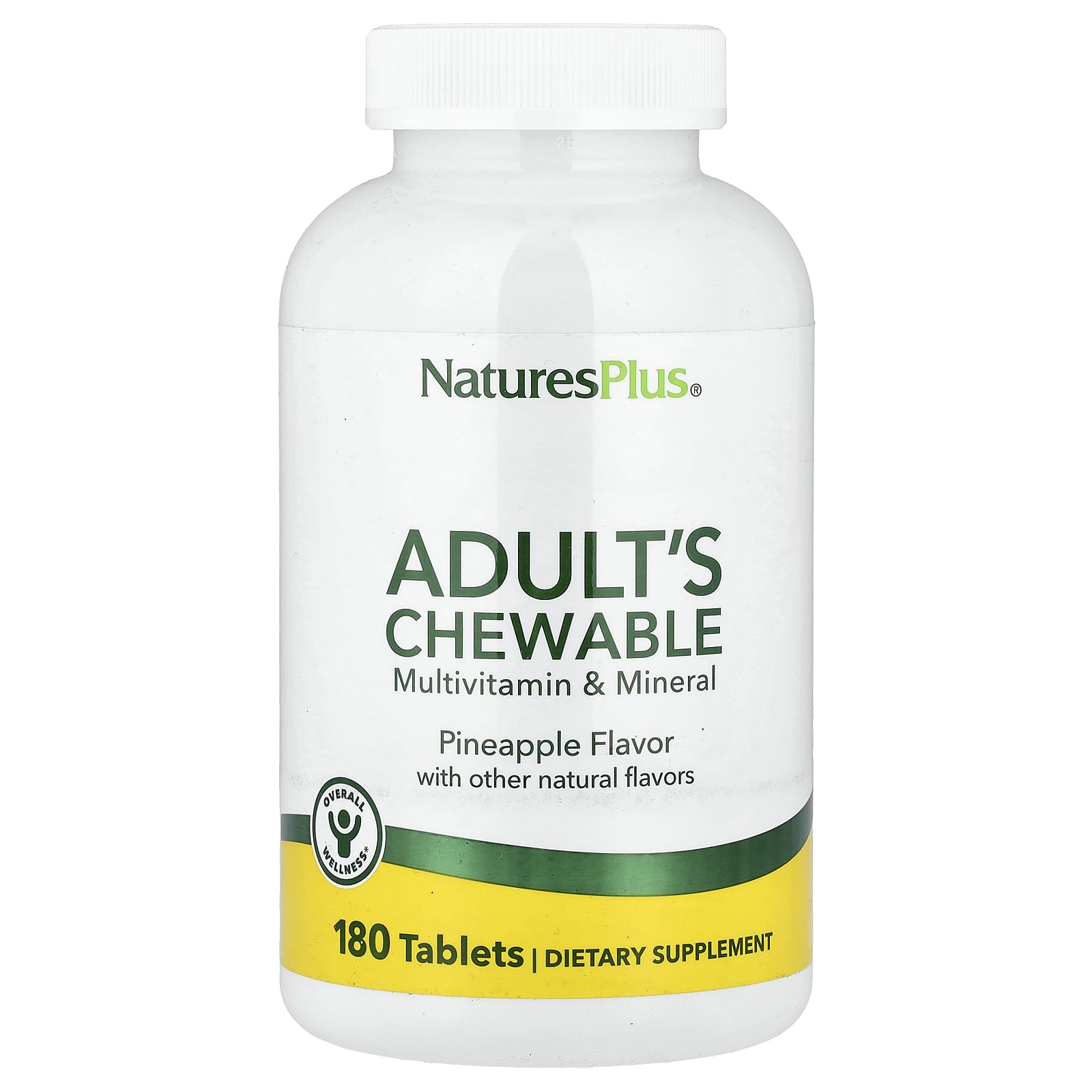 Мультивитаминно-минеральный комплекс NaturesPlus Adult's Chewable, вкус Pineapple, 180 таблеток