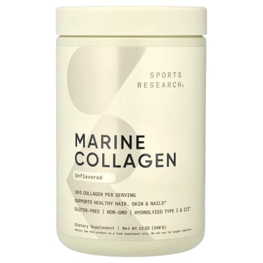 Коллаген Sports Research Marine, без вкуса, 340 г