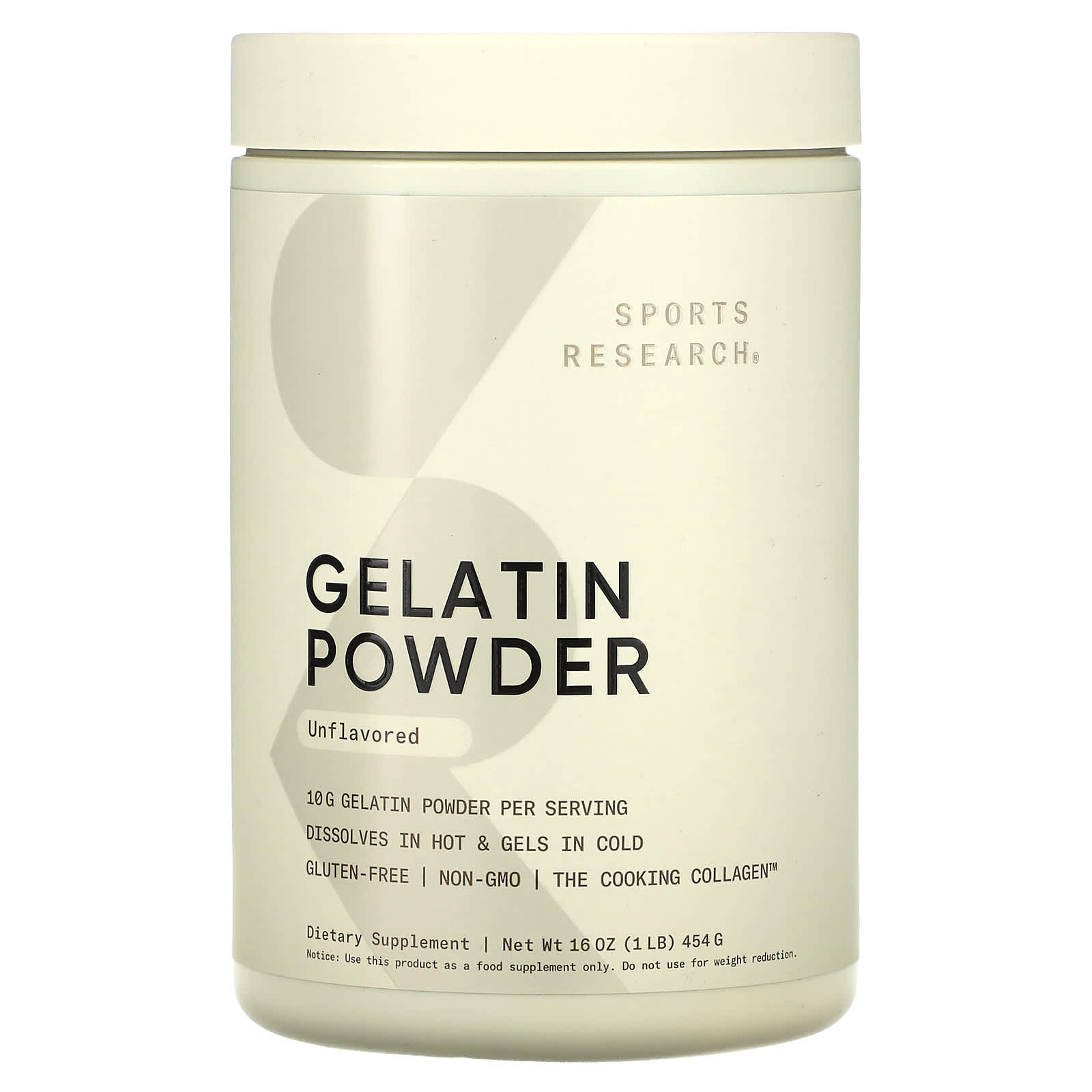 Порошок Sports Research Gelatin, без вкуса, 454 г
