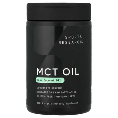 Масло Sports Research MCT, 1000 мг, 120 мягких капсул