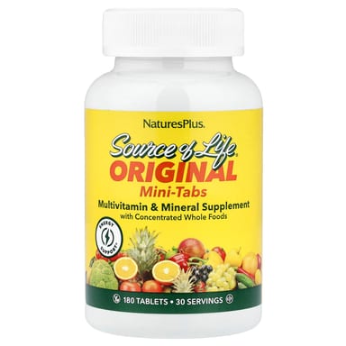 Мультивитаминно-минеральный комплекс NaturesPlus Source of Life® Original Mini-Tabs Supplement with Concentrated Whole Foods, 180 таблеток