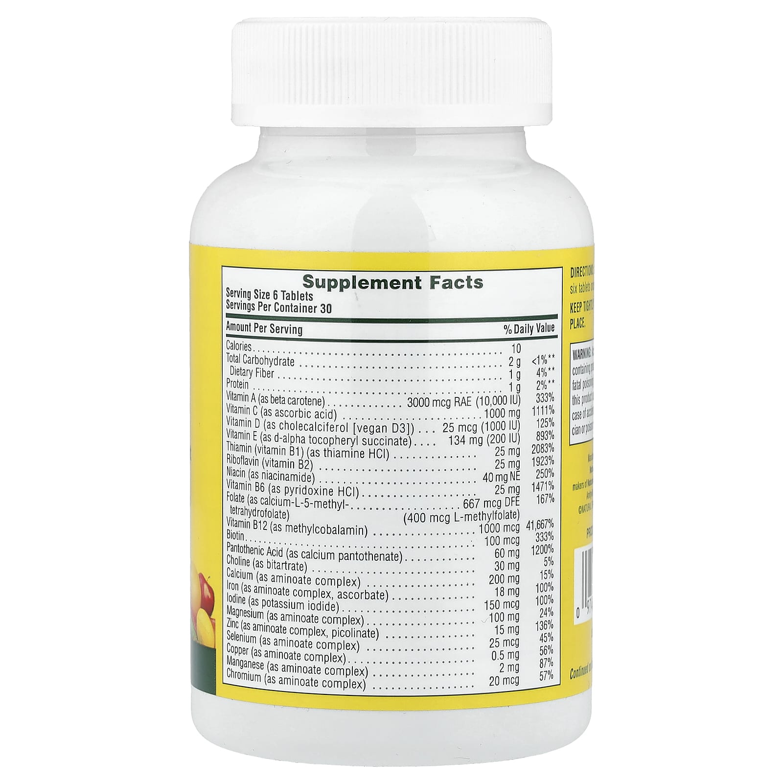 Мультивитаминно-минеральный комплекс NaturesPlus Source of Life® Original Mini-Tabs Supplement with Concentrated Whole Foods, 180 таблеток — фото 2