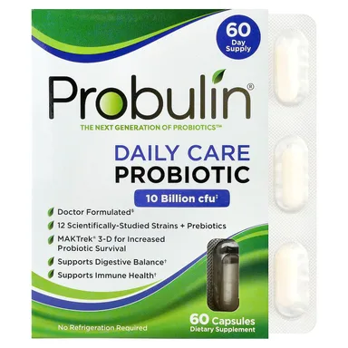 Фото товара: Пробиотик Probulin Daily Care, 10 млрд КОЕ, 60 капсул