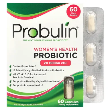 Фото товара: Пробиотик Probulin Women's Health, 20 млрд КОЕ, 60 капсул