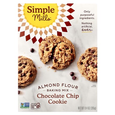 Смесь для выпечки Simple Mills Almond Flour, вкус Chocolate Chip Cookie, 265 г