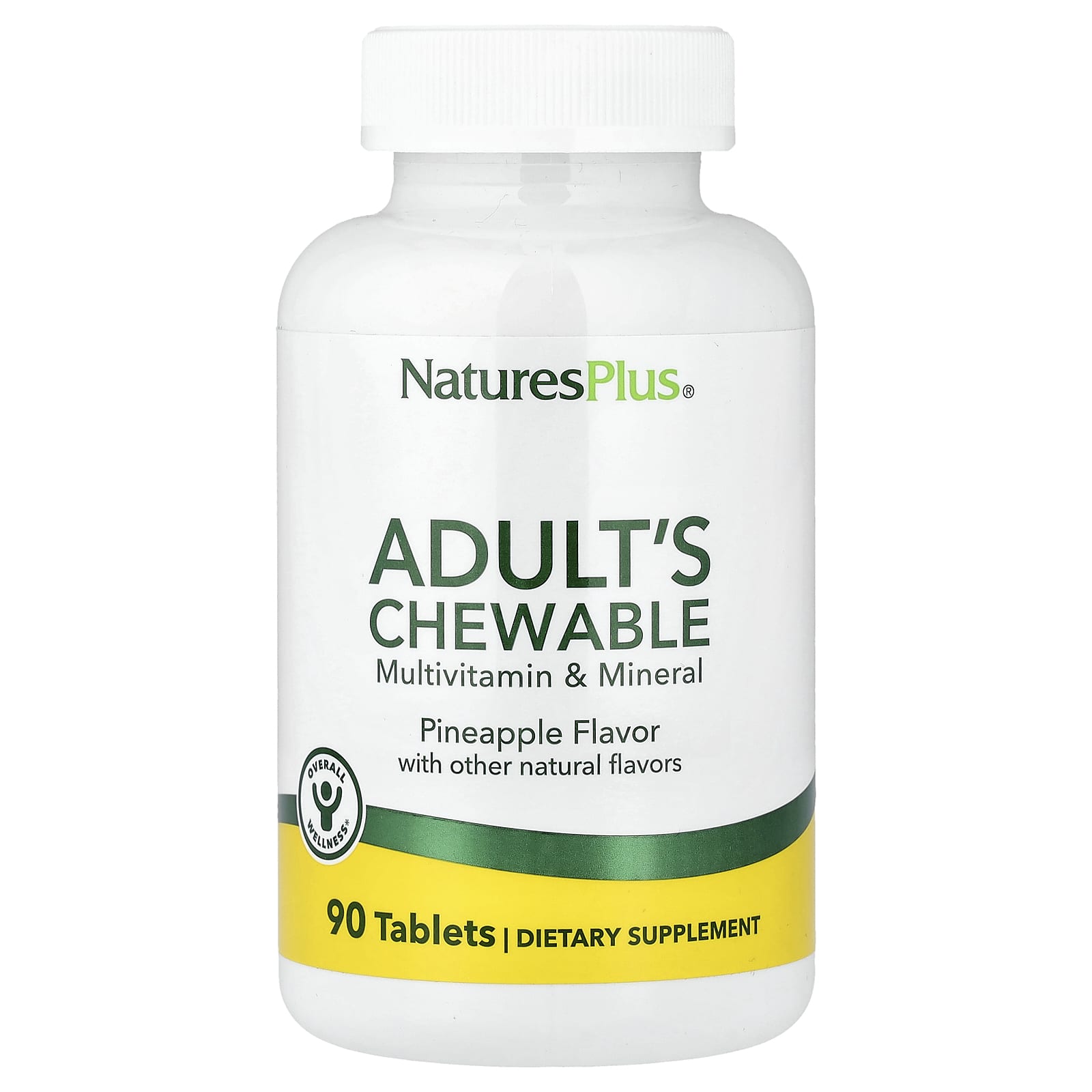 Мультивитаминно-минеральный комплекс NaturesPlus Adult's Chewable, вкус Pineapple, 90 таблеток