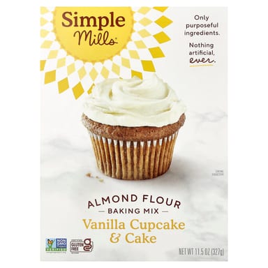 Смесь для выпечки Simple Mills Almond Flour, Vanilla Cupcake & Cake, 327 г