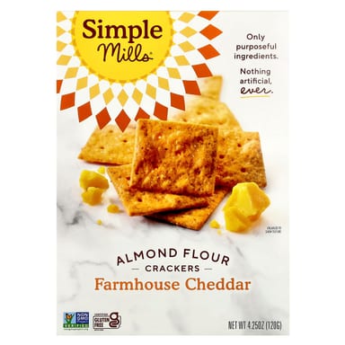 Крекеры Simple Mills Almond Flour Farmhouse Cheddar, 120 г