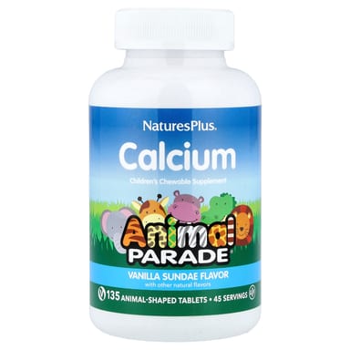 Детский жевательный кальций NaturesPlus Animal Parade®, вкус «ванильное мороженое», 135 жевательных таблеток в форме животных