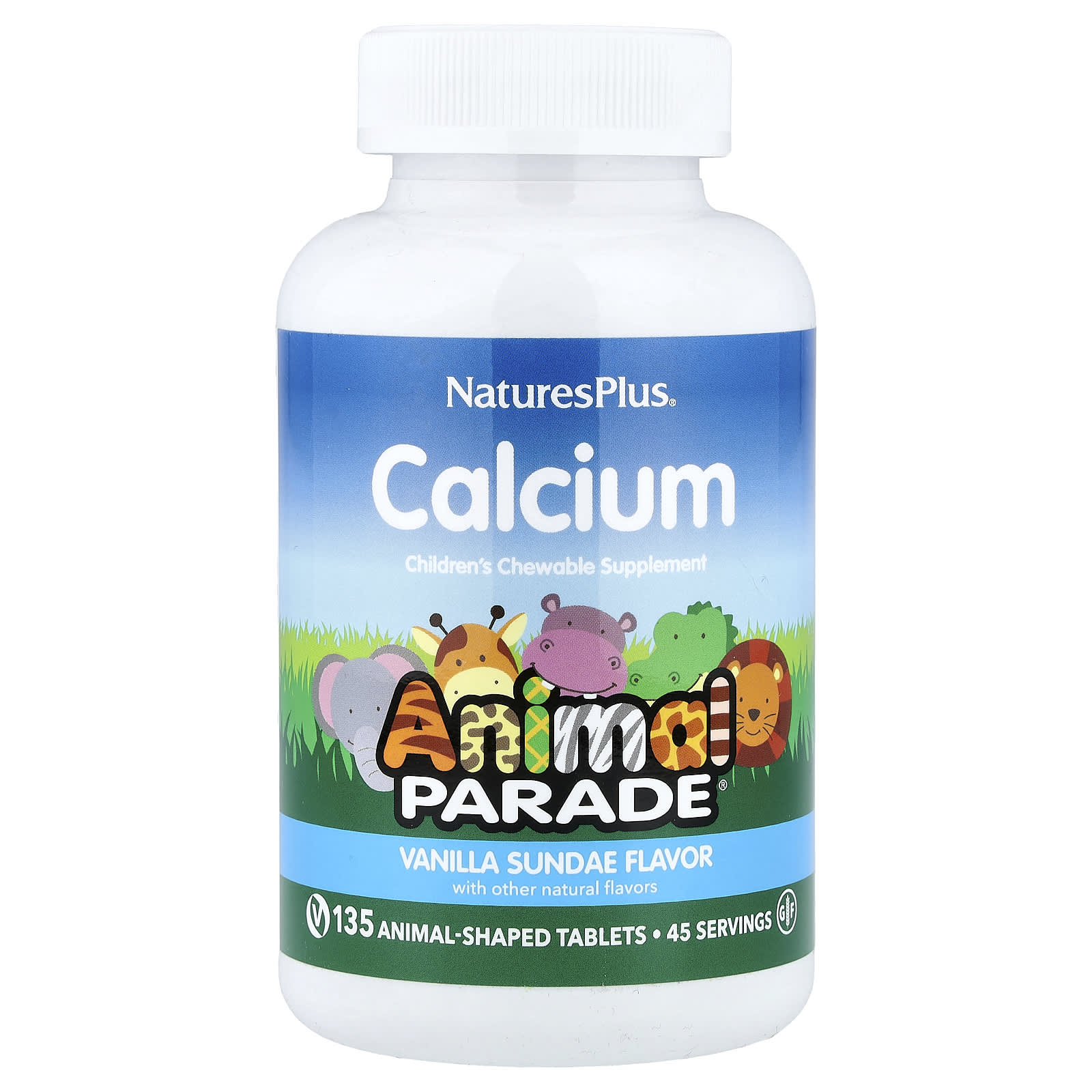 Детский жевательный кальций NaturesPlus Animal Parade®, вкус Vanilla Sundae, 135 жевательных таблеток в форме животных — фото 4