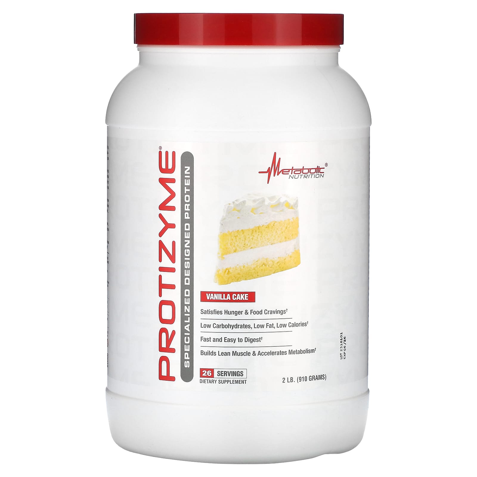 Протеин Metabolic Nutrition Protizyme Specialized Designed, вкус Vanilla Cake, 910 г — фото 2
