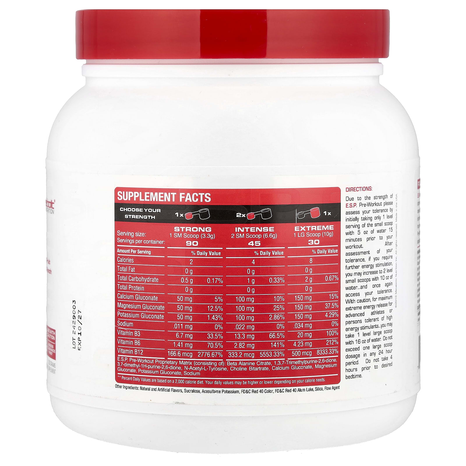 Предтренировочный комплекс Metabolic Nutrition E.S.P.®, вкус Fruit Punch, 300 г — фото 2