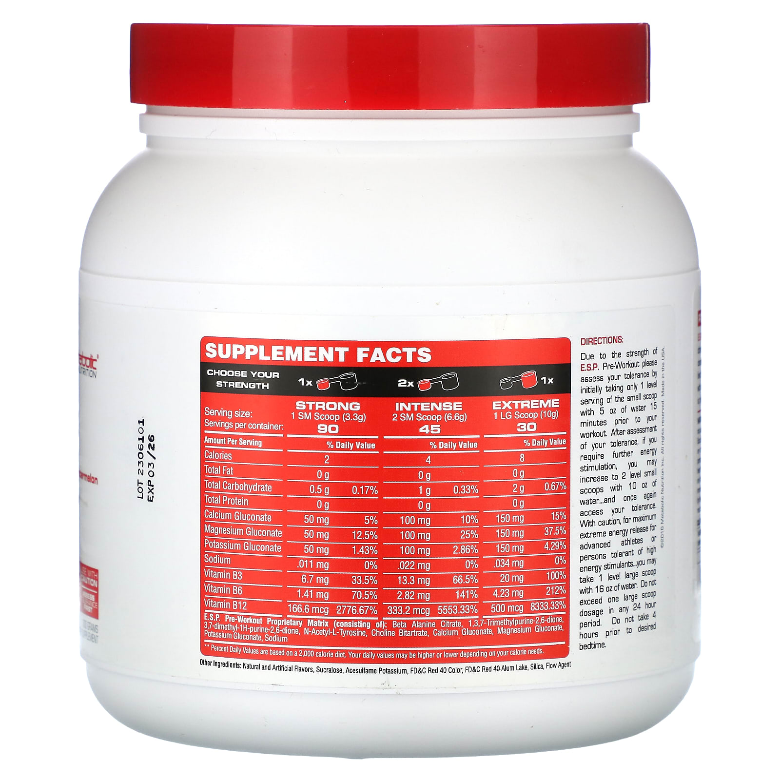 Предтренировочный комплекс Metabolic Nutrition E.S.P. Watermelon, оттенок 300 g, 300 г — фото 2