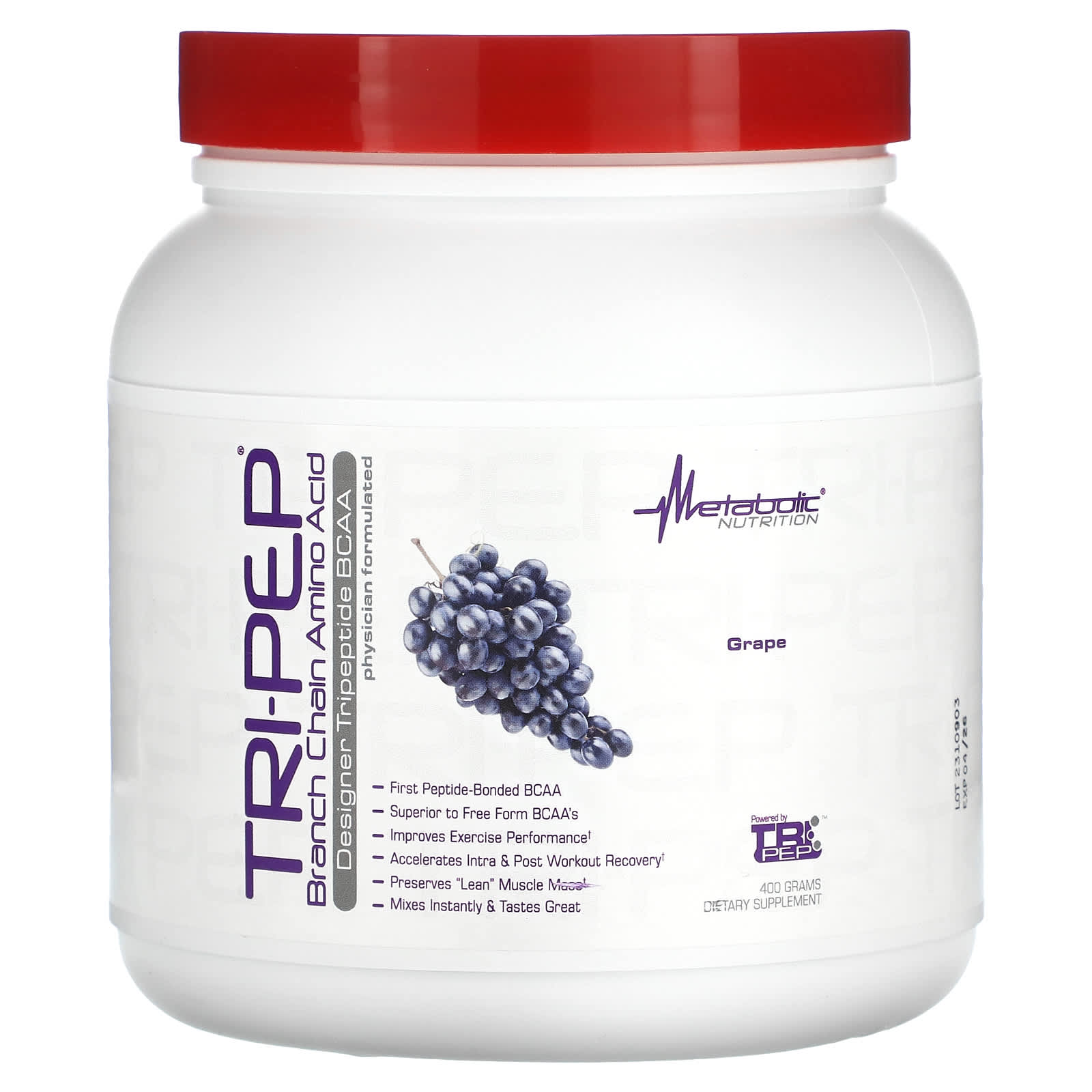 Аминокислота Metabolic Nutrition Tri-Pep Branch Chain, вкус Grape, 400 г