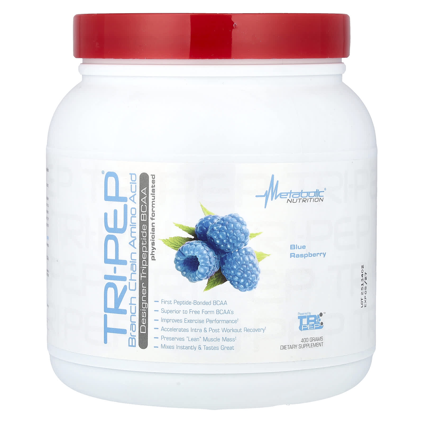 Аминокислота Metabolic Nutrition Tri-Pep® Branch Chain, вкус Blue Raspberry, 400 г