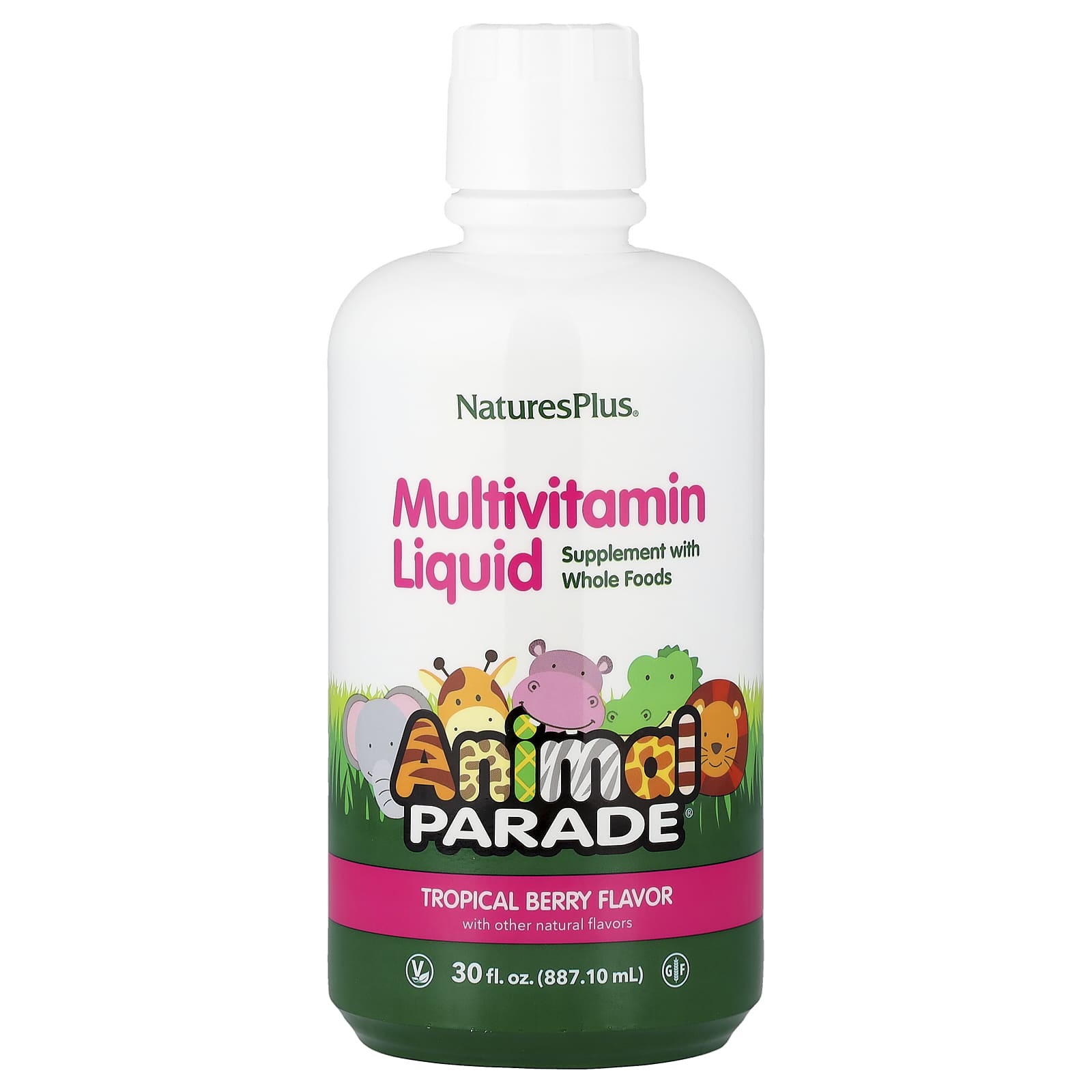 Мультивитамины NaturesPlus Animal Parade® Liquid Tropical Berry, 887.1 мл, жидкая форма — фото 2