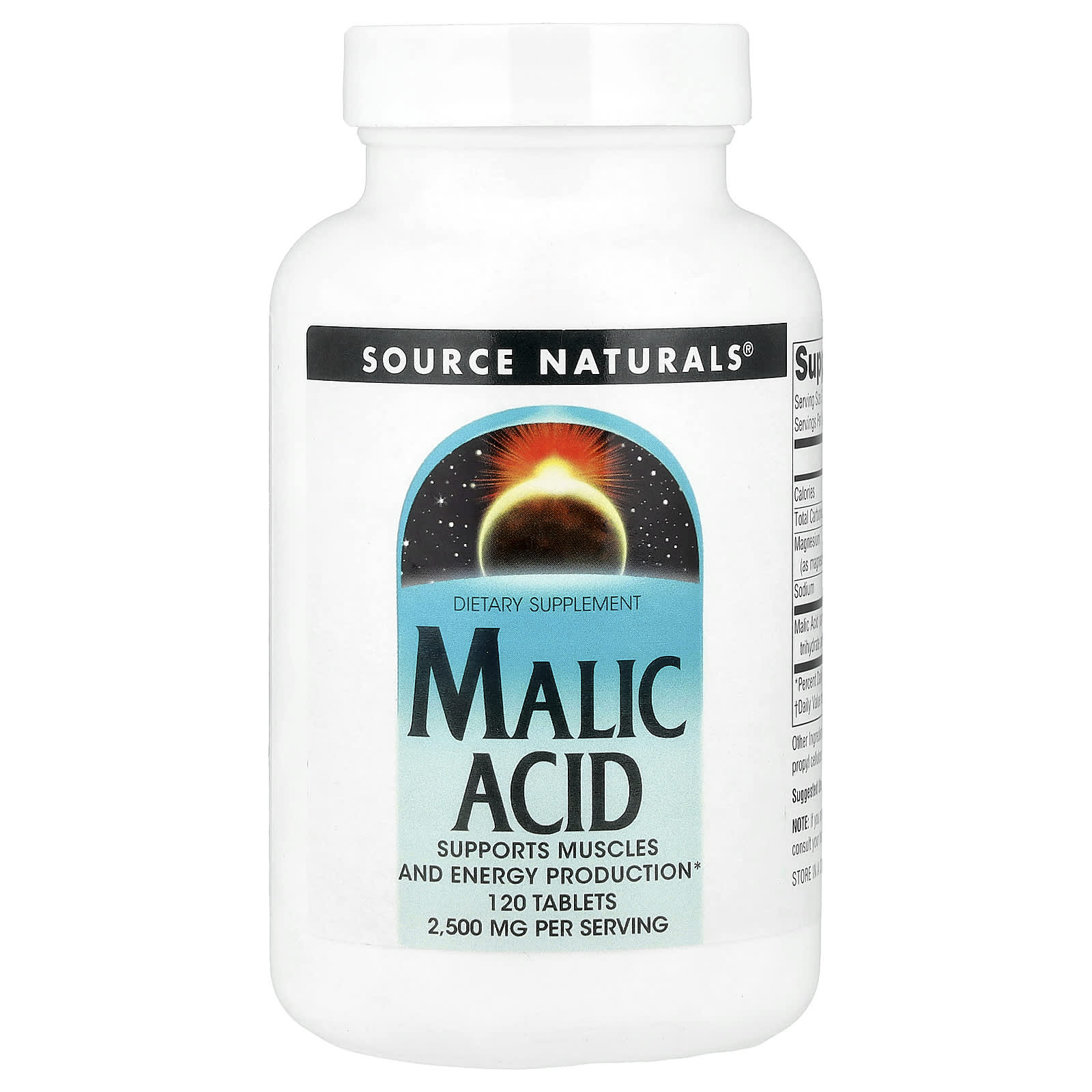 Яблочная кислота Source Naturals, 120 таблеток