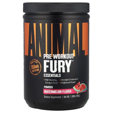 Предтренировочный комплекс Animal Fury® Essentials, оттенок Watermelon, 492 г, 1.