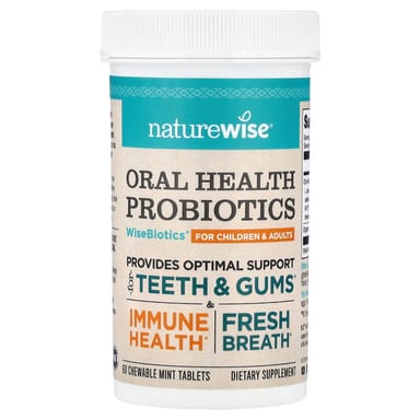 Пробиотик NatureWise Oral Health For Children & Adults, вкус Mint, 60 жевательных таблеток