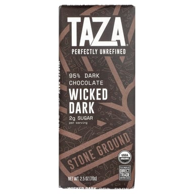 Темный шоколад Taza Chocolate Wicked Dark, вкус 95% Dark Chocolate, 70 г