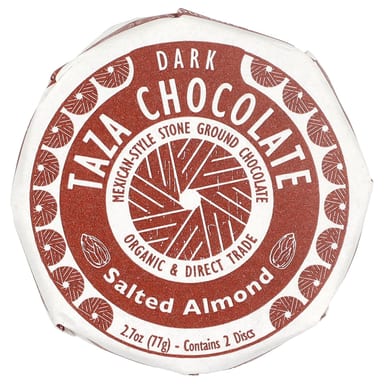 Темный шоколад Taza Chocolate Salted Almond 2 Discs, вкус Dark Chocolate Disc, 77 г